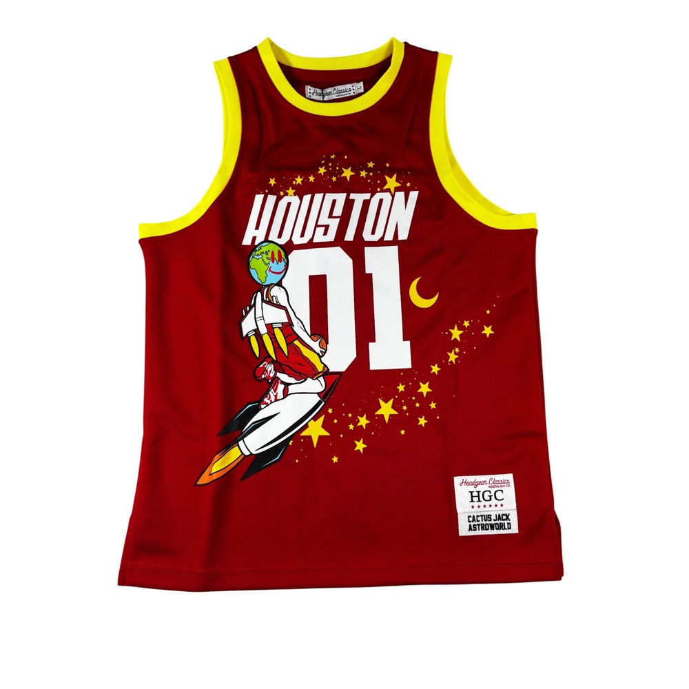 Headgear Classics Cactus Jack Astroworld Youth Basketball Jersey Red Large NWT